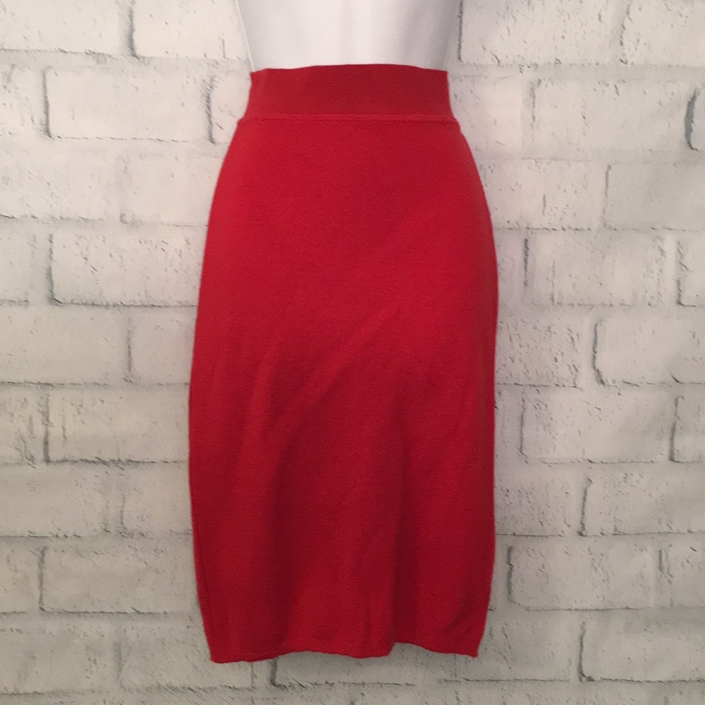 Red Wool  Italian Mini skirt
